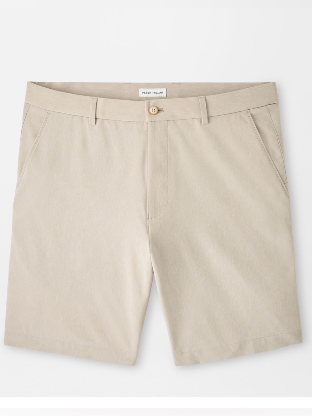 Peter Millar Men's Khaki Flat Front Stretch Performance Golf Shorts Sz 33
